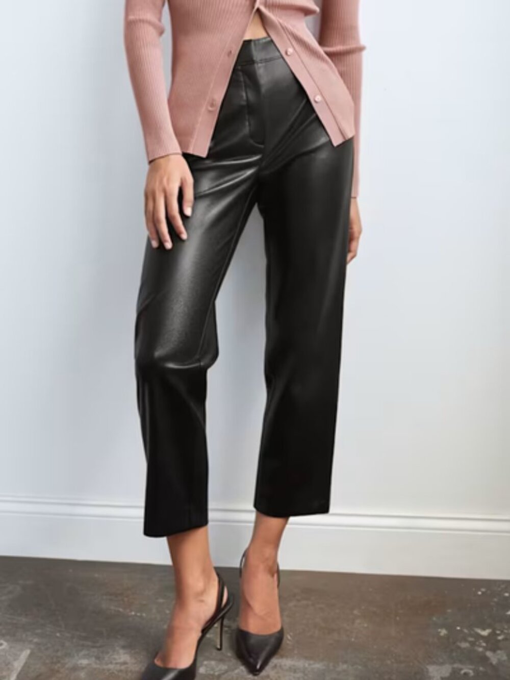 Babaton Command Cropped Pant Mid-rise Vegan Leather 0